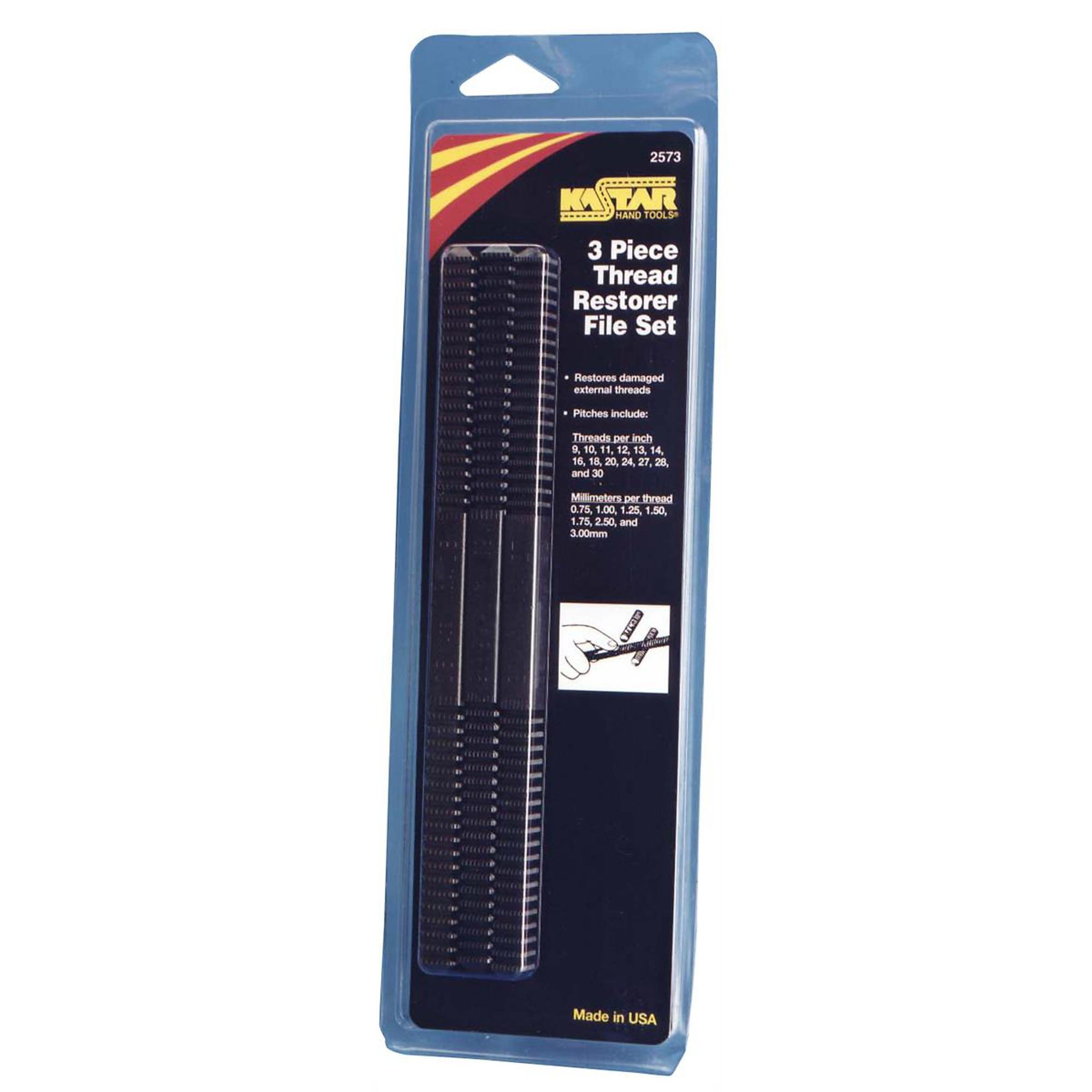 Lang Tools Rethread File Set — 3-Piece, SAE, Model# KAS2573